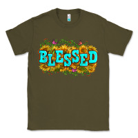 Army Green western blessed Classic Tee - Zillion Design Studio