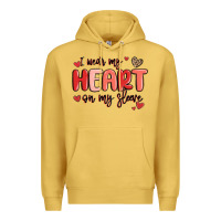 Antique Gold i wear my heart on my sleeve Premium Hoodie - MaliasSmallBusiness