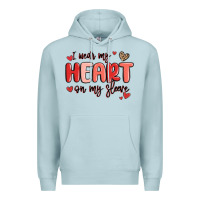Blue Mist i wear my heart on my sleeve Premium Hoodie - MaliasSmallBusiness