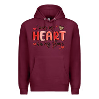 Burgundy i wear my heart on my sleeve Premium Hoodie - MaliasSmallBusiness