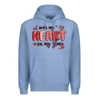 Colony Blue i wear my heart on my sleeve Premium Hoodie - MaliasSmallBusiness