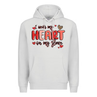 Dove Grey i wear my heart on my sleeve Premium Hoodie - MaliasSmallBusiness