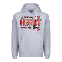Heather Grey i wear my heart on my sleeve Premium Hoodie - MaliasSmallBusiness