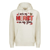 Oatmeal Heather i wear my heart on my sleeve Premium Hoodie - MaliasSmallBusiness