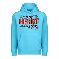 Ocean Blue i wear my heart on my sleeve Premium Hoodie - MaliasSmallBusiness