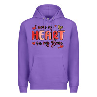 Purple i wear my heart on my sleeve Premium Hoodie - MaliasSmallBusiness
