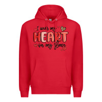Red i wear my heart on my sleeve Premium Hoodie - MaliasSmallBusiness