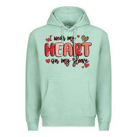 Seafoam i wear my heart on my sleeve Premium Hoodie - MaliasSmallBusiness