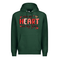 Sports Green i wear my heart on my sleeve Premium Hoodie - MaliasSmallBusiness