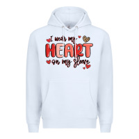 White i wear my heart on my sleeve Premium Hoodie - MaliasSmallBusiness