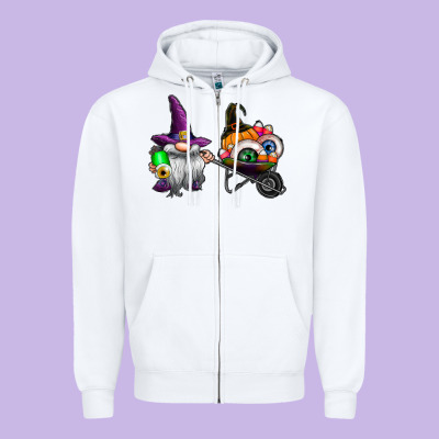 Halloween Zipper Hoodie Designed By Cowhidedigitalart