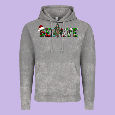 Believe Christmas Tree Vintage Hoodie Designed By Adodesignshop