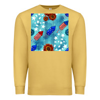 Antique Gold patriotic fireworks and sunflower Premium Sweatshirt - BundleAndBundleShop