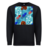 Black patriotic fireworks and sunflower Premium Sweatshirt - BundleAndBundleShop