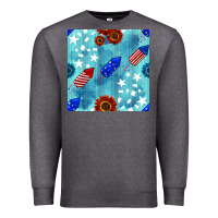 Charcoal Heather patriotic fireworks and sunflower Premium Sweatshirt - BundleAndBundleShop