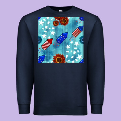 Patriotic Fireworks And Sunflower Premium Sweatshirt Designed By Bundleandbundleshop