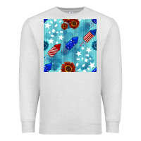 Oatmeal Heather patriotic fireworks and sunflower Premium Sweatshirt - BundleAndBundleShop