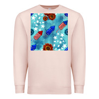 Pale Pink patriotic fireworks and sunflower Premium Sweatshirt - BundleAndBundleShop