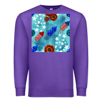 Purple patriotic fireworks and sunflower Premium Sweatshirt - BundleAndBundleShop