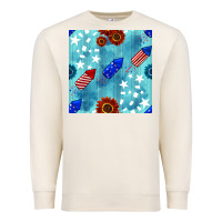 Sandshell patriotic fireworks and sunflower Premium Sweatshirt - BundleAndBundleShop