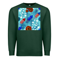 Sports Green patriotic fireworks and sunflower Premium Sweatshirt - BundleAndBundleShop