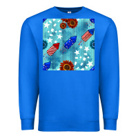 True Royal patriotic fireworks and sunflower Premium Sweatshirt - BundleAndBundleShop