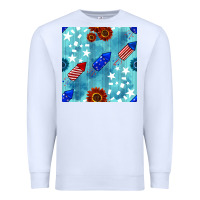 White patriotic fireworks and sunflower Premium Sweatshirt - BundleAndBundleShop