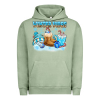 Pigment Oil Green winter vibes Urban Hoodie - MaliasSmallBusiness