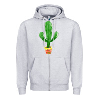 Heather Grey mexican cactus Zipper Hoodie - FaDigitalArtStudio