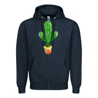 Navy mexican cactus Zipper Hoodie - FaDigitalArtStudio