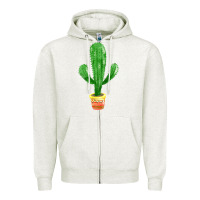 Oatmeal Heather mexican cactus Zipper Hoodie - FaDigitalArtStudio