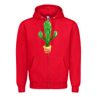 Red mexican cactus Zipper Hoodie - FaDigitalArtStudio