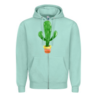 Seafoam mexican cactus Zipper Hoodie - FaDigitalArtStudio