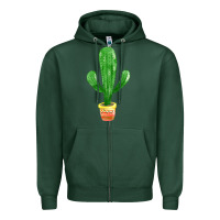 Sports Green mexican cactus Zipper Hoodie - FaDigitalArtStudio