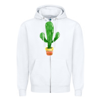 White mexican cactus Zipper Hoodie - FaDigitalArtStudio