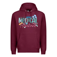 Burgundy medical assistant nurse Premium Hoodie - MaliasSmallBusiness