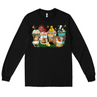Black farm animals coffee cups Long Sleeve Tee - Zillion Design Studio