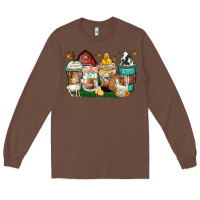 Chestnut farm animals coffee cups Long Sleeve Tee - Zillion Design Studio
