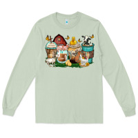 Matcha farm animals coffee cups Long Sleeve Tee - Zillion Design Studio