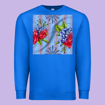 Patriotic Rose Premium Sweatshirt Designed By Bundleandbundleshop