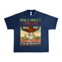 Navy wild west long live cowboys Urban Heavy Tee - texasbilliewilder