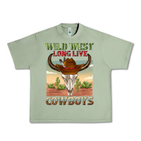 Oil Green wild west long live cowboys Urban Heavy Tee - texasbilliewilder
