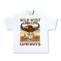 White wild west long live cowboys Urban Heavy Tee - texasbilliewilder
