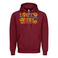 Burgundy love my girl basketball Zipper Hoodie - HRA Design Shop