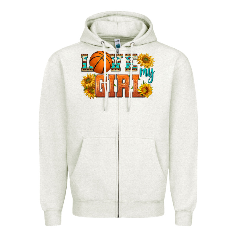 Love My Girl Basketball Zipper Hoodie by HRA Design Shop | Teevron