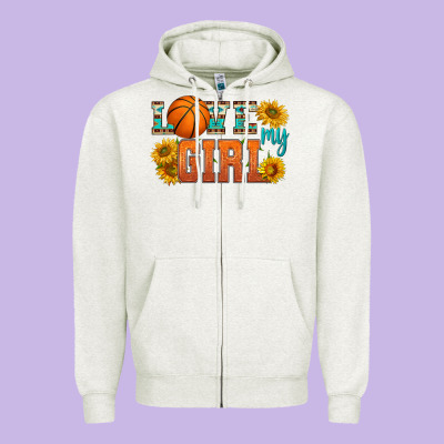 Love My Girl Basketball Zipper Hoodie Designed By Hra Design Shop