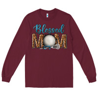 Burgundy western blessed mom with lacrosse Long Sleeve Tee - texasbilliewilder