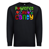Black powered by candy with lollipops Premium Sweatshirt - AdoDesignShop