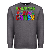 Charcoal Heather powered by candy with lollipops Premium Sweatshirt - AdoDesignShop