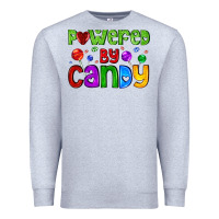 Heather Grey powered by candy with lollipops Premium Sweatshirt - AdoDesignShop
